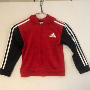 Adidas Kids Red Hoodie with Black Sleeves size 6